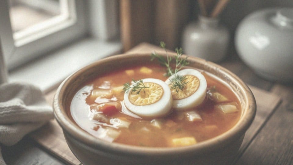 Ile kalorii ma barszcz biały z jajkiem i kiełbasą? Wartości odżywcze