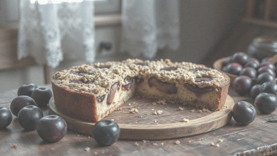 Szybkie ciasto ze śliwkami na oleju z kruszonką – prosty przepis